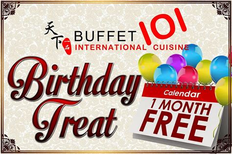 buffet 101 birthday promo|10 Restaurants Where You Can Get Birthday Freebies .